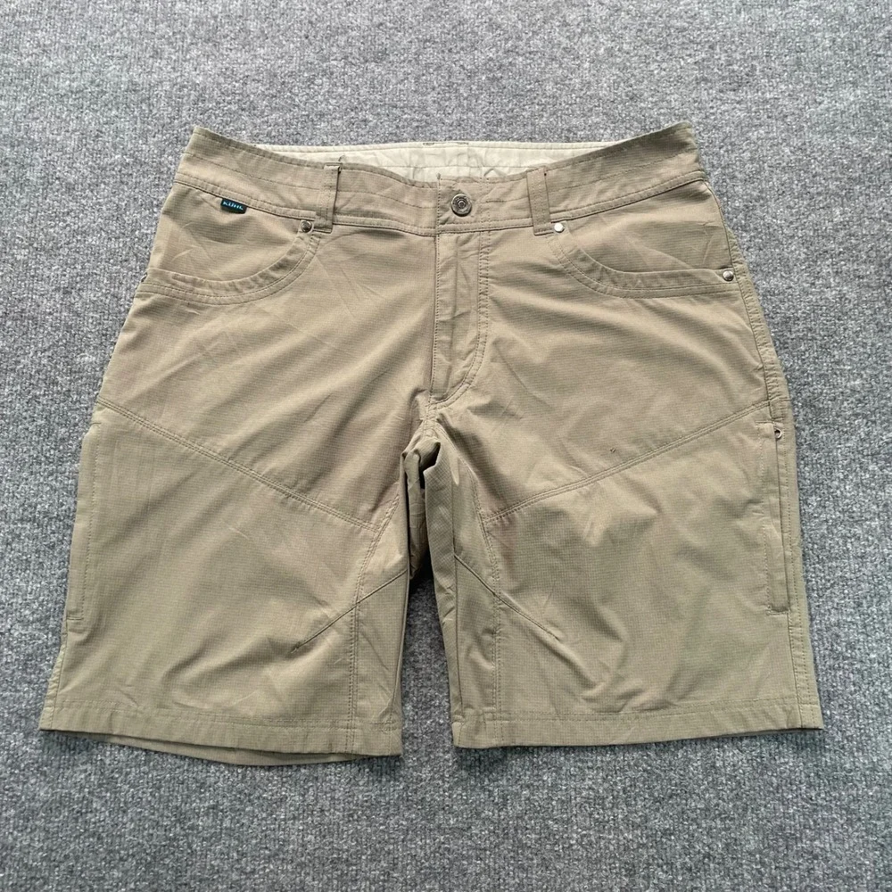 Kuhl Renegade Shorts Mens 36 Tan Cargo Hiking Ripstop Outdoor 10 Inseam
